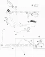 GUIDON / COMMANDES pour KTM 125 DUKE ORANGE ABS de 2014