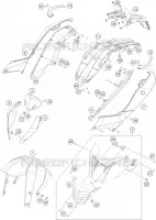 PLASTIQUES pour KTM 125 DUKE ORANGE ABS de 2014