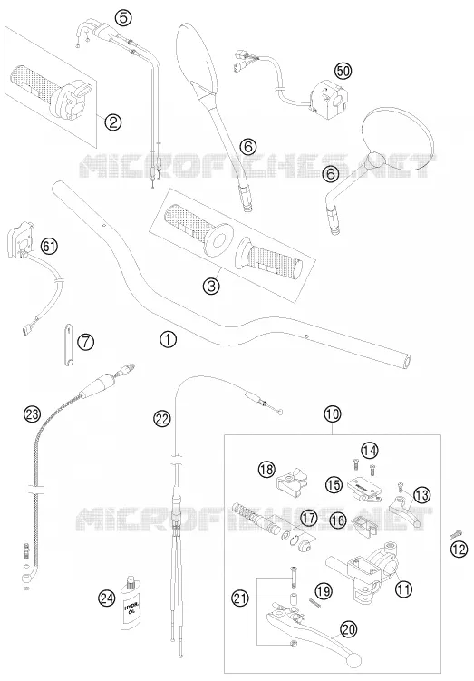 GUIDON / COMMANDES KTM MOTO 950 2008 SUPER ENDURO  950 SUPER ENDURO R