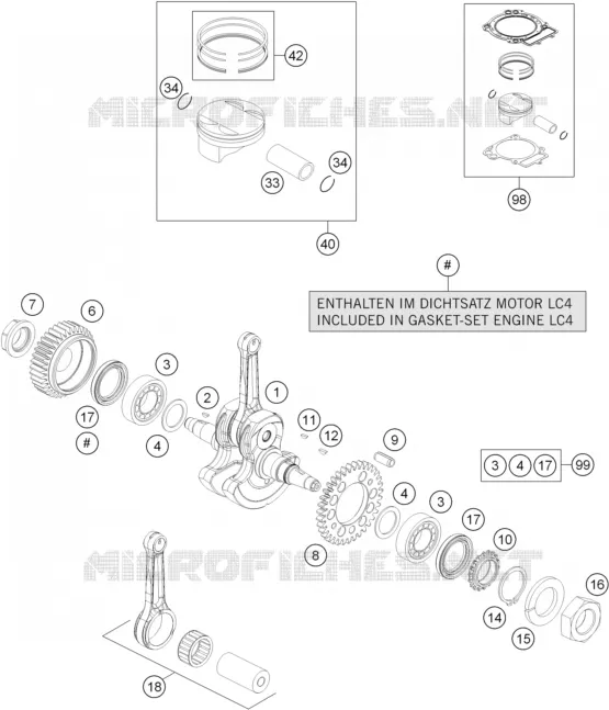 VILEBREQUIN / PISTON KTM MOTO 690 2016 ENDURO  690 ENDURO R ABS