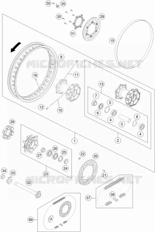 ROUE ARRIERE KTM MOTO 690 2015 ENDURO  690 ENDURO R ABS