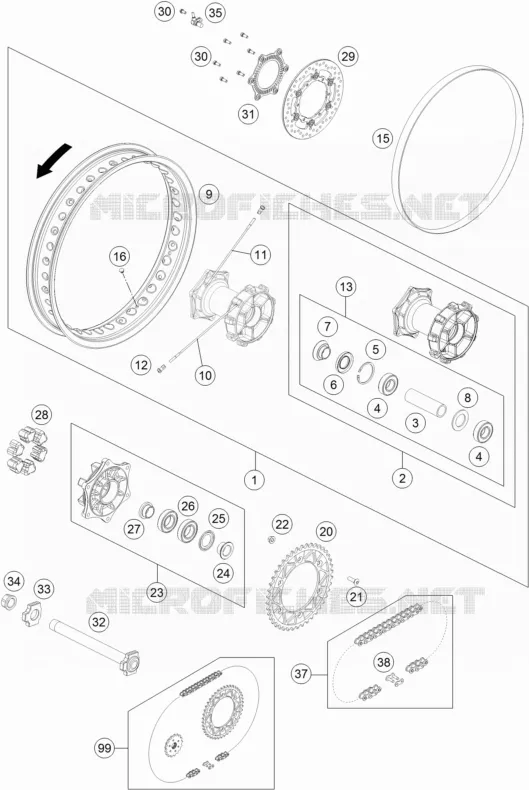 ROUE ARRIERE KTM MOTO 690 2014 ENDURO  690 ENDURO R ABS
