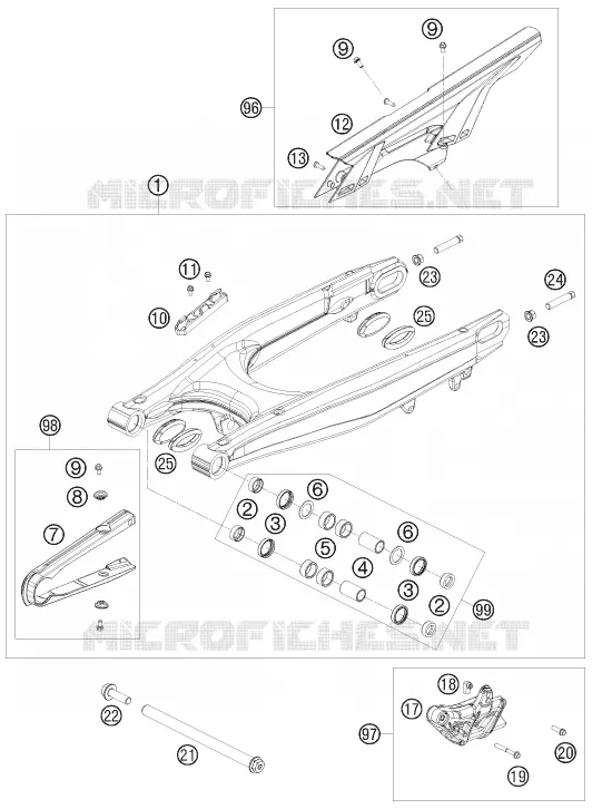 BRAS OSCILLANT  KTM MOTO 690 2010 ENDURO  690 ENDURO R