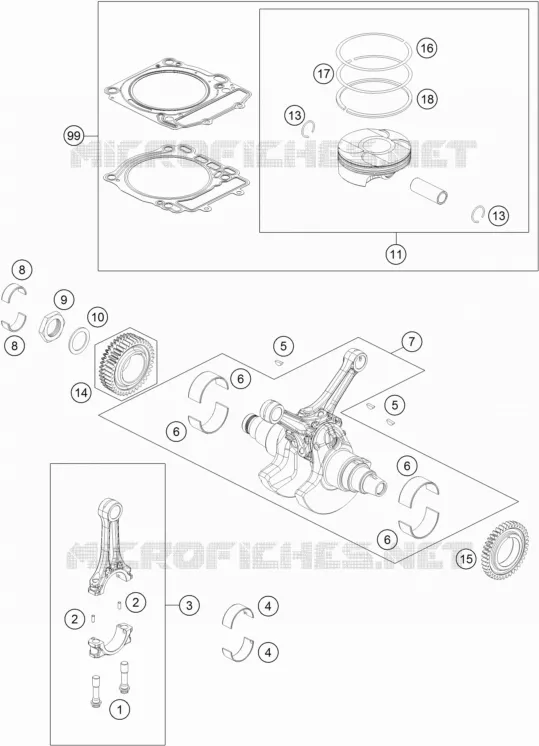 VILEBREQUIN / PISTON KTM MOTO 1290 2018 SUPER ADVENTURE  1290 SUPER ADVENTURE R TKC