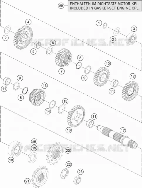 BOITE DE VITESSES - ARBRE SECONDAIRE KTM MOTO 1290 2017 SUPER ADVENTURE  1290 SUPER ADVENTURE R TKC